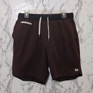 Vuori Mens Bank Shorts Large Burgundy Drawstring Athletic Sports